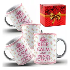 Caneca Personalizada Keep Calm And Friends Forever Porcelana