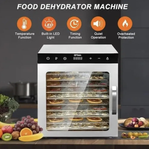 Deshidratador De Alimentos 12 Bandejas Premium 1000 W Plateado 3