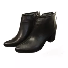 Bota Botita Mujer Taco Cuadrado Botineta Baja Charol Blanco