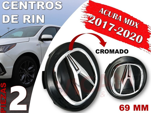 Par De Centros De Rin Acura Mdx 2017-2020 69 Mm (negro) Foto 2