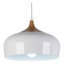 Colgante Nyx Blanco Moderna Nordica Madera 36cm Apto Led Lk