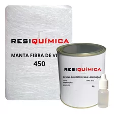 Kit Manta Fibra De Vidro 1 Kg Ou 3,33m2 Resina E Catalizador