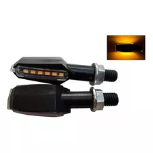 Juego Faros Luz De Giro Led Ambar Para Motos Universal