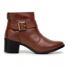 Bota Mocflex Feminina Cano Couro Legítimo Cano Curto Estilo 