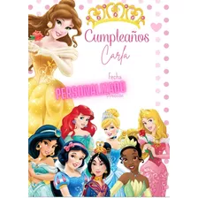 Invitación Princesas Disney Fiesta Cumpleaños Bella Sirenita
