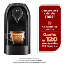 Cafeteira Passione Automática Multipressão Cor Preto Brilhante Três Corações 127v