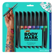 Bic Bodymark - Marcadores Temporales De Tatuaje, Punta De Pi