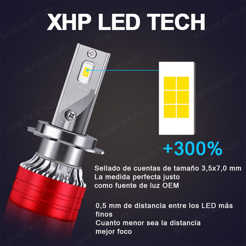 16000lm H7 Kit De Faros Led Bombillas De Haz Bajo Para Vw Foto 2