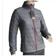 Campera Diadora Spring Canelon Mujer Moda Gris Rosa Dep