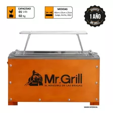 Caja China Mr Grill Mini Nogal + Parrilla De Varillas