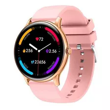 Reloj Smartwatch Colmi I10 Rose Gold 1,28 Ip68 Fitness Color De La Caja Rosa Claro Color De La Malla Rosa Color Del Bisel Dorado Diseño De La Malla Silicona