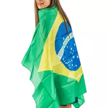 Capa Bandeira Do Brasil Torcedor Copa De Corpo C/ Cordinha