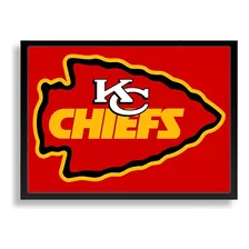 Nfl The Kansas City Chiefs, Quadro Com Moldura 33x24cm