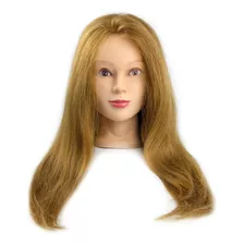 Manequim Cabeça De Boneca Cabelo 90% Humano Treino + Suporte