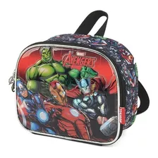 Lancheira Térmica Infantil Masculina Avengers Vingadores Cor Preto