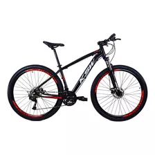 Bicicleta Aro 29 Ksw Xlt 100 - 27vel Alivio 1.0 + K7 + Trava Cor Preto/vermelho Tamanho Do Quadro 17