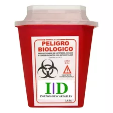 Descartador De Agujas Y Cortopunzantes De 1,4 Lts Pack X 5