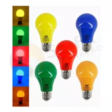 10 Lâmpadas Led Decorativa A60 Color 7w Bivolt E27