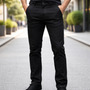 Calça Jeans Masculina Tradicional Trabalho Uniforme Serviço Preto 40