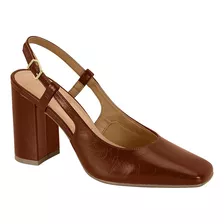 Sapato Vizzano Scarpin Slingback Moderno Salto Alto Conforto