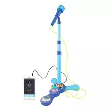 Microfono Pedestal Juguete Mp3 Con Luces Infantil Azul Niños