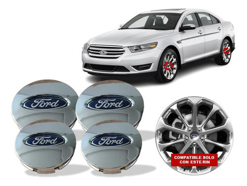 Kit De Centros De Rin Ford Taurus 2010-2015 Cromado Foto 2