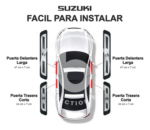 Sticker Proteccin De Estribos Puertas Suzuki Autos Y Suv   Foto 2