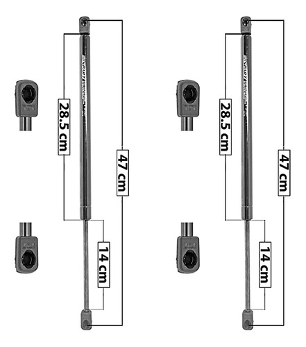 Set 2 Amortiguadores Cofre Spart Acura Cl 97_00 Foto 6