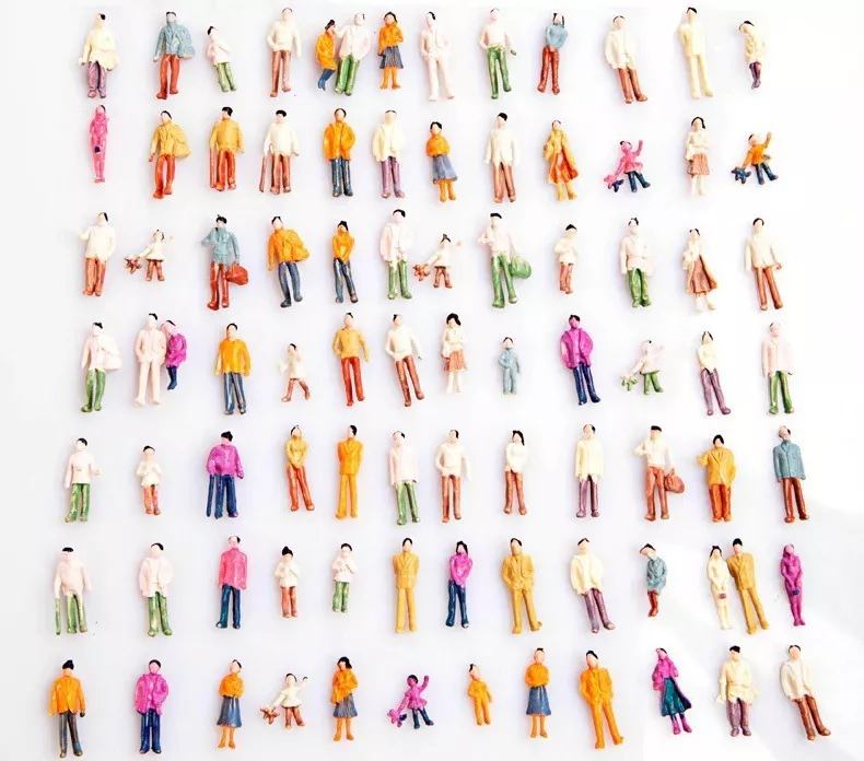50 Miniaturas Pessoas - Escala Ho - 1/87 - 1/100 - Maquete
