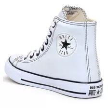 Coturno Feminino White Star Bota Feminina Rock Branco Preto