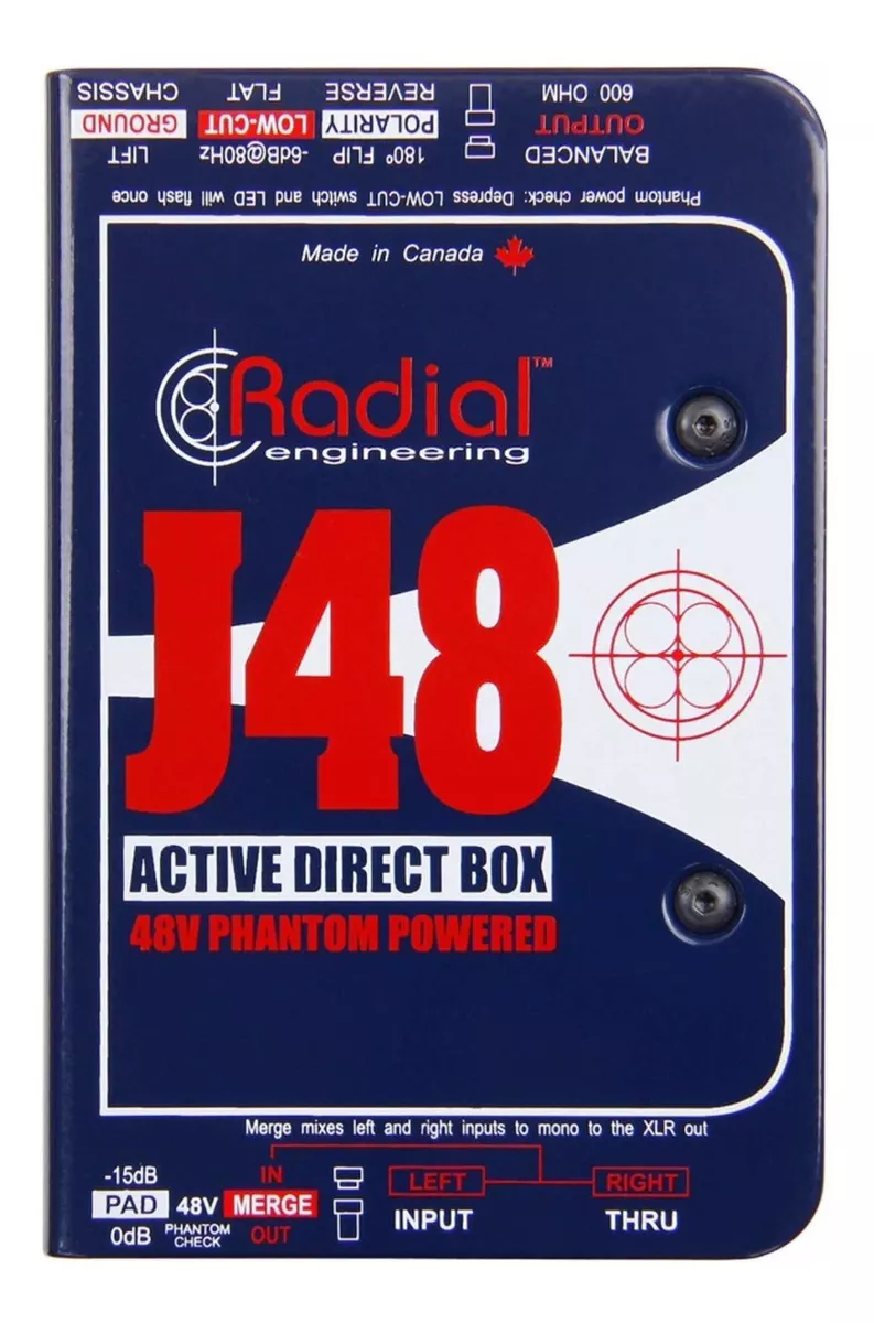 Caja Directa Radial Activa Sencilla J48 Stereo J-48