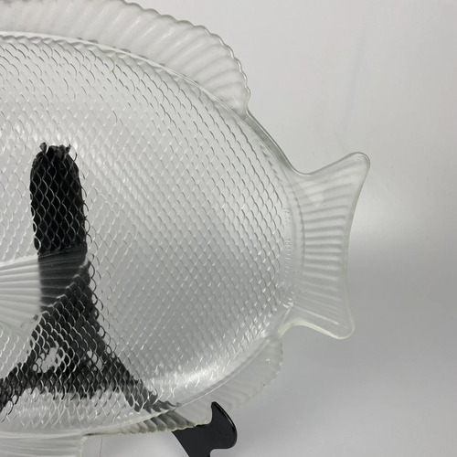 Travessa Peixe Em Vidro Fosco Made In Usa 40cm Branco 4