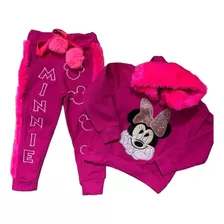 Conjunto Moletom Minnie Pompom Moda Infantil Blogueira Luxo