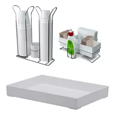 Kit Porta Sachê Mesa+ Porta Copos 80/200ml+ Bandeja Acrilico