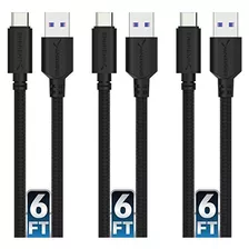 Sabrent 3-pack 22awg Premium 6 Pies Usb-c A Usb A 3.0 Cables