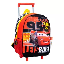 Mochila Cars Con Carro - Rayo Mcqueen 30 Cm - Vamos A Jugar