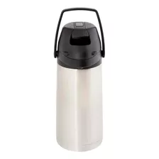 Garrafa Térmica Mor Inox Airpot Com Alavanca De Aço Inoxidável 1.9l Prata