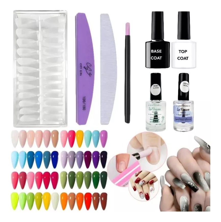 Kit Inicial Para Soft Gel 240 Tips Esmaltes Limas Base Y Top