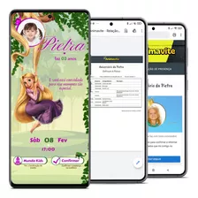 Convite Interativo Com Foto - Rapunzel -sistema Confirmação