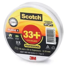 3m 33+ Cor Preto Fita Isolante Scotch 19mm Com 20m