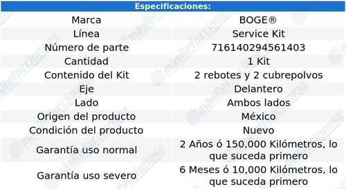 Juego Topes Rebote Delanteros Infiniti I35 02-04 Service Kit Foto 2