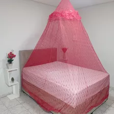 Mosquiteiro Vermelho P/ Cama Casal Solt Queen Contra Insetos