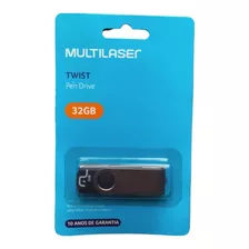 Pendrive Multilaser Twist Pd589 32gb 2.0 Preto/prateado