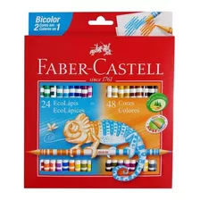 Ecolápis De Cor Faber Castell Bicolor 48 Cores