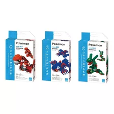 3 Nanoblock Construcción De Pokemon Kyogre Groudon Rayquaza 