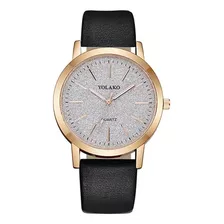 Reloj Cuarzo Pulsera Cuero Yolak Brillos