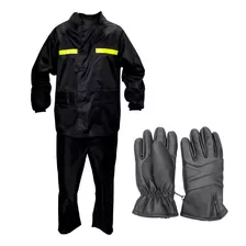 Kit Capa De Chuva Calça E Luva De Motoqueiro Impermeável