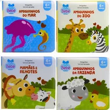 Livro De Banho Infantil Bebê Amiguinhos Kit Com 4 Unidades