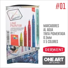 Marcadores 0.5 Graphik Painter Line Derwent X 5 Colores - N1