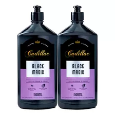 2 Black Magic Pretinho Cadillac Brilha Pneu De Carro 500ml